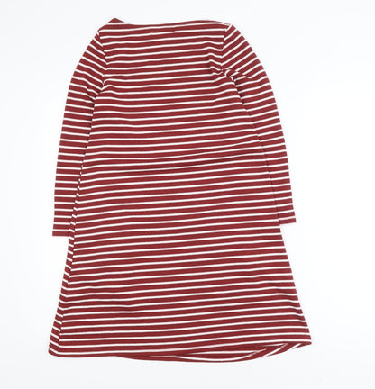 Hollister Womens Red White Striped Knee Length Shift Dress XS