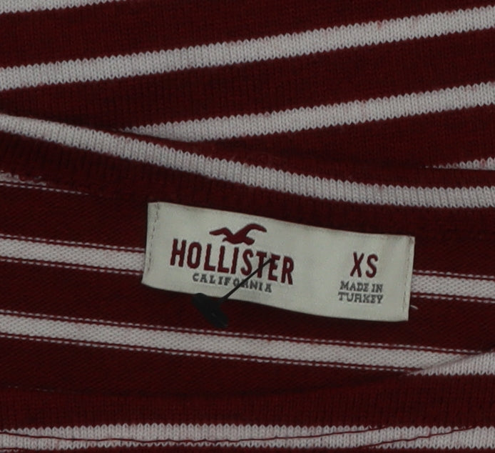 Hollister Womens Red White Striped Knee Length Shift Dress XS