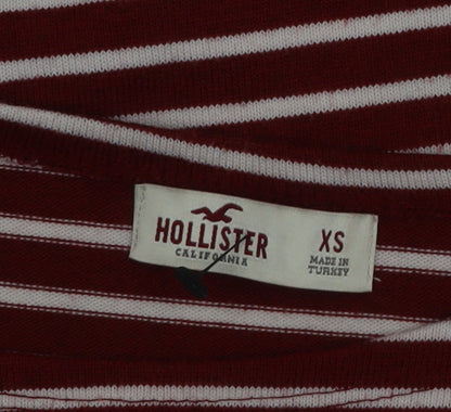 Hollister Womens Red White Striped Knee Length Shift Dress XS