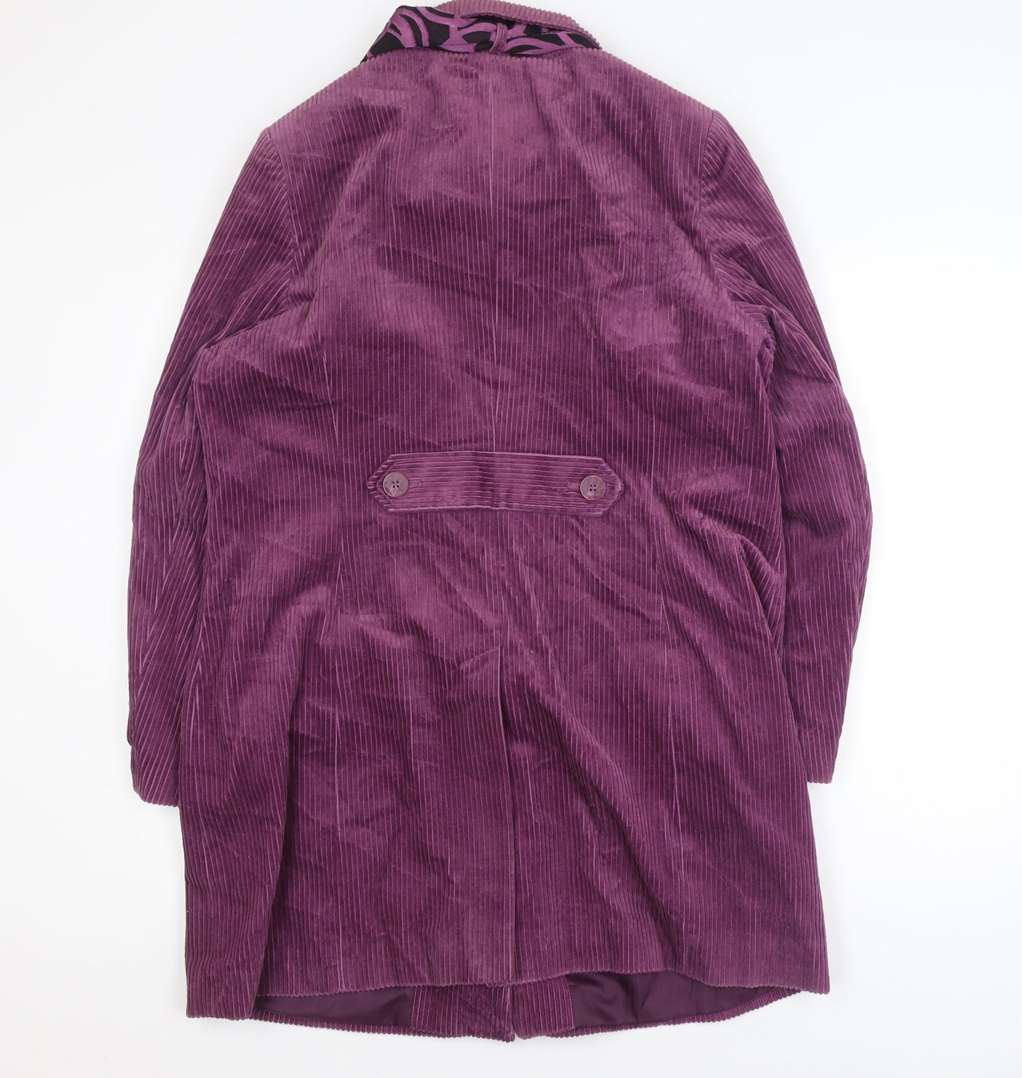 Classic Women's Purple Corduroy Mid-Length Coat Size 16