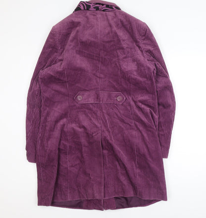 Classic Women's Purple Corduroy Mid-Length Coat Size 16