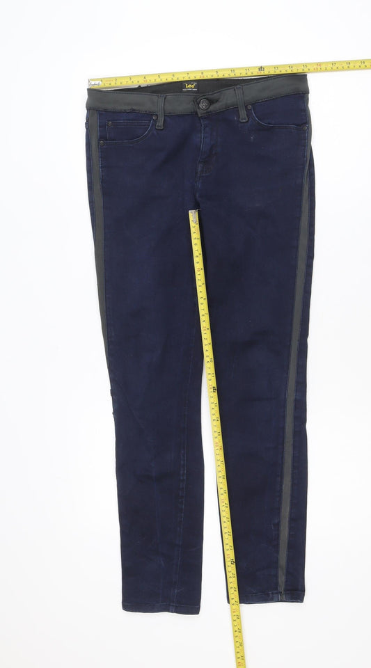 Lee Men's Blue Slim Fit Straight Jeans Size 32 Dark Denim