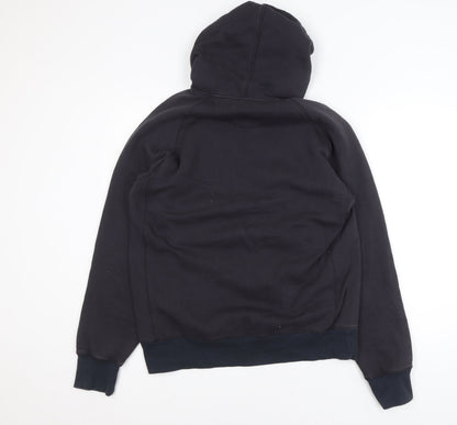 Reebok Mens Black Pullover Hoodie L Graphic Logo Sweatshirt