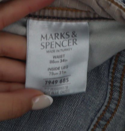 Marks and Spencer Women's Blue Straight Jeans Size 16 Regular Fit