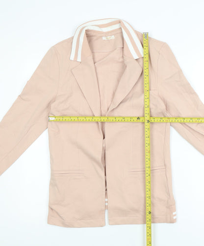 Megi Collection Women Beige Cotton Blend Blazer S-M Casual Long Sleeve