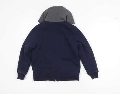 BC Clothing Boys Navy Full Zip Hoodie M (7-8 Years) Cotton Blend