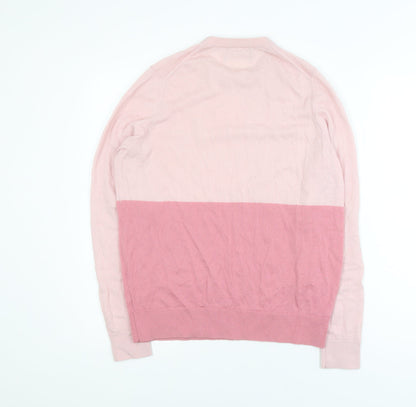Marks and Spencer Womens Pink Merino Wool Crew Neck Jumper Size 14