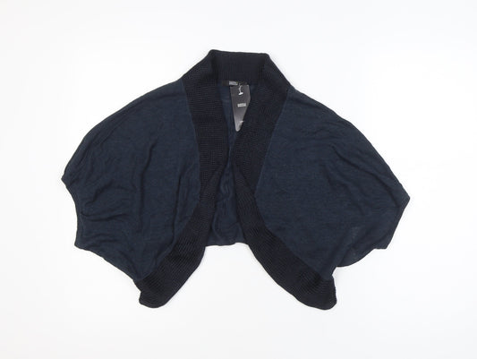 Marks and Spencer Women Blue Knit Shrug Size 14 Relaxed Fit