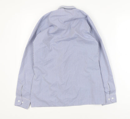 Trutex Women's Blue Striped Button-Up Long Sleeve Shirt Size 8