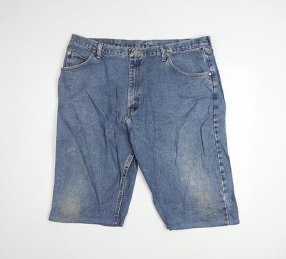Wrangler Men's Blue Denim Cargo Shorts Size 42 Relaxed Fit