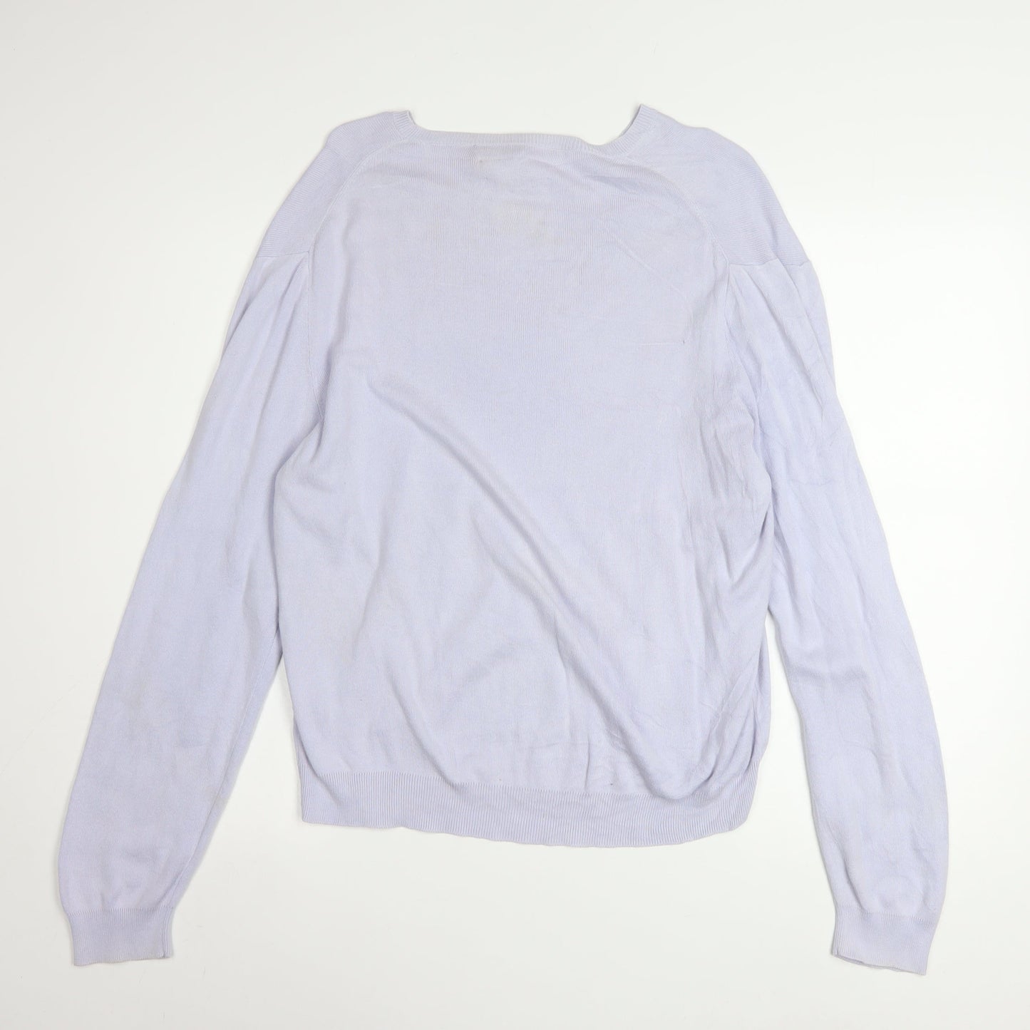 Ralph Lauren Men's Purple V-Neck Cotton Jumper M Classic Fit