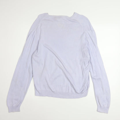 Ralph Lauren Men's Purple V-Neck Cotton Jumper M Classic Fit