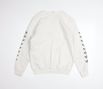 Adidas Boys Beige Crew Neck Pullover Sweatshirt L 13-14 Years
