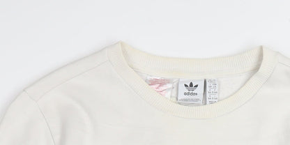 Adidas Boys Beige Crew Neck Pullover Sweatshirt L 13-14 Years