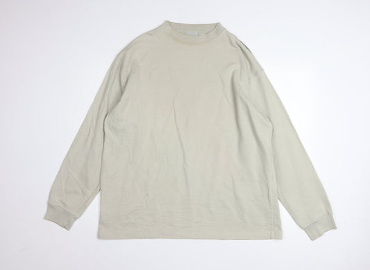 Reebok Men's Beige Crew Neck Pullover Sweatshirt L