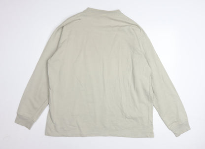 Reebok Men's Beige Crew Neck Pullover Sweatshirt L