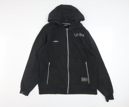 Umbro Men's Black Full Zip Hoodie L Sports Fleece Jacket