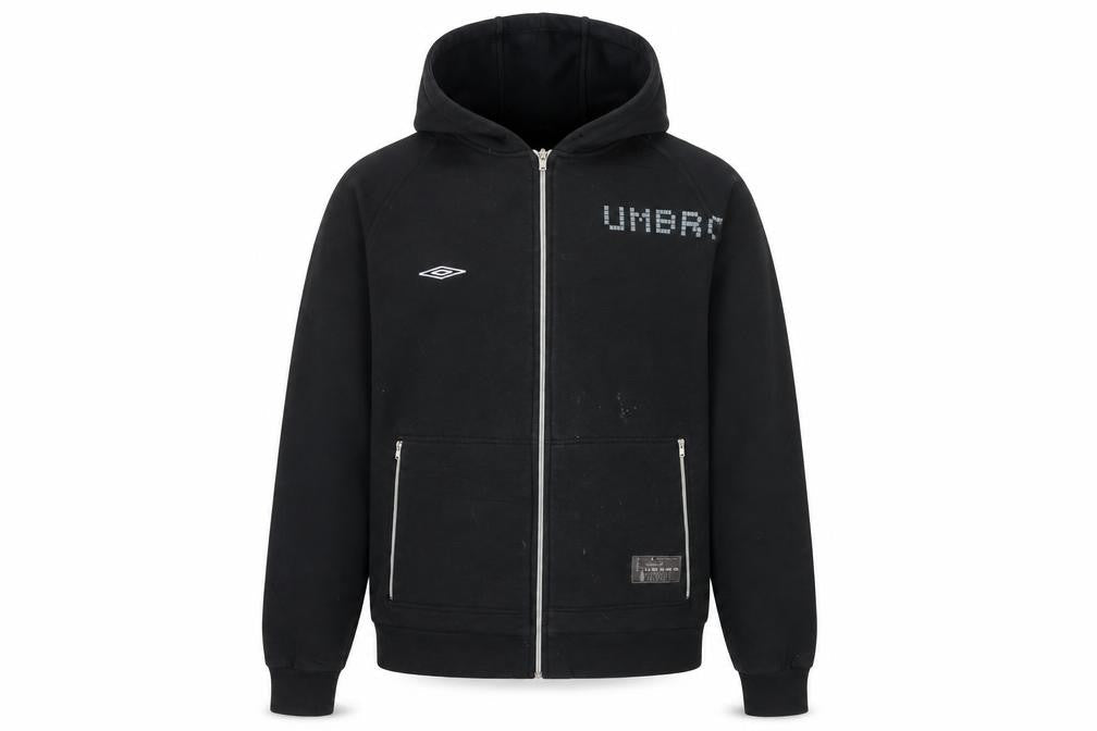 Umbro Men's Black Full Zip Hoodie L Sports Fleece Jacket