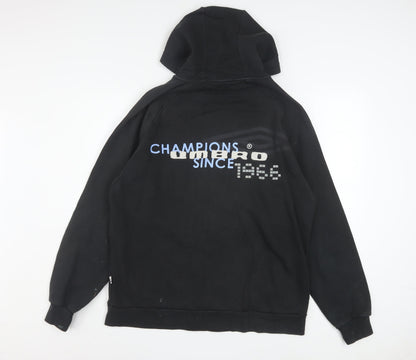 Umbro Men's Black Full Zip Hoodie L Sports Fleece Jacket