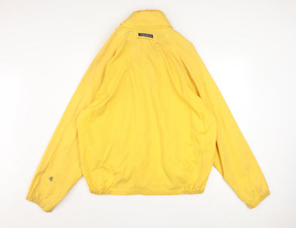 Nautica Men's Yellow Cotton Windbreaker Jacket L Retro Hooded