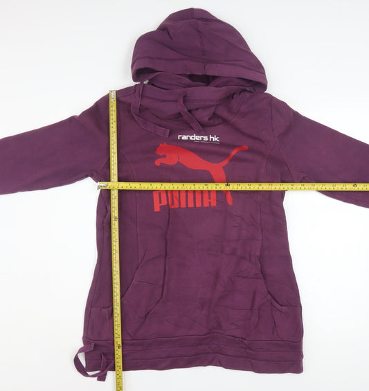 Puma Womens Purple Hoodie Size 14 Hooded Pullover Sweatshirt