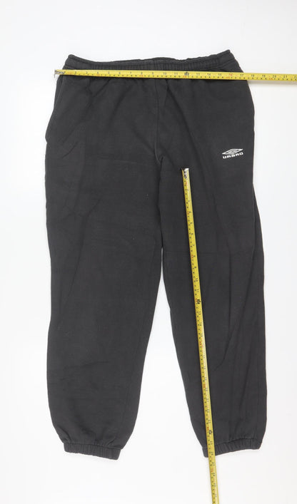 Umbro Men's Black Jogger Trousers Size S Fleece Activewear