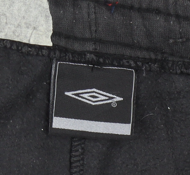 Umbro Men's Black Jogger Trousers Size S Fleece Activewear
