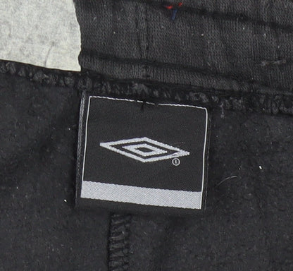 Umbro Men's Black Jogger Trousers Size S Fleece Activewear