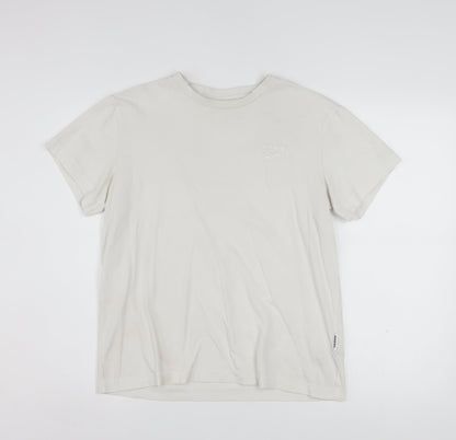 Reebok Women Ivory Cotton Short Sleeve T-Shirt S