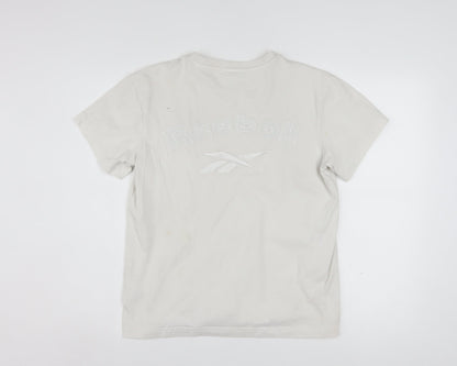 Reebok Women Ivory Cotton Short Sleeve T-Shirt S