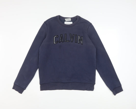 Calvin Klein Jeans Womens Navy Blue Cotton Sweatshirt M