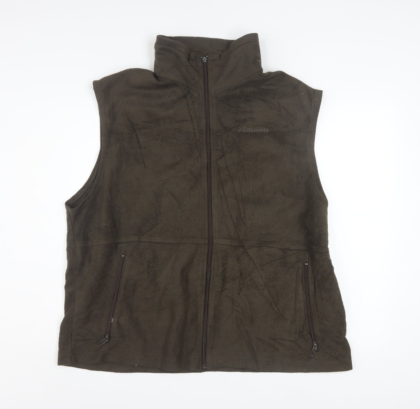 Columbia Men Brown 2XL Fleece Bodywarmer Waistcoat Hiking Outdoor