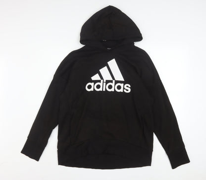 Adidas Women's Black Pullover Hoodie M 12-14 Cotton Blend