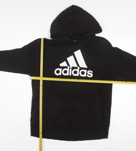 Adidas Women's Black Pullover Hoodie M 12-14 Cotton Blend