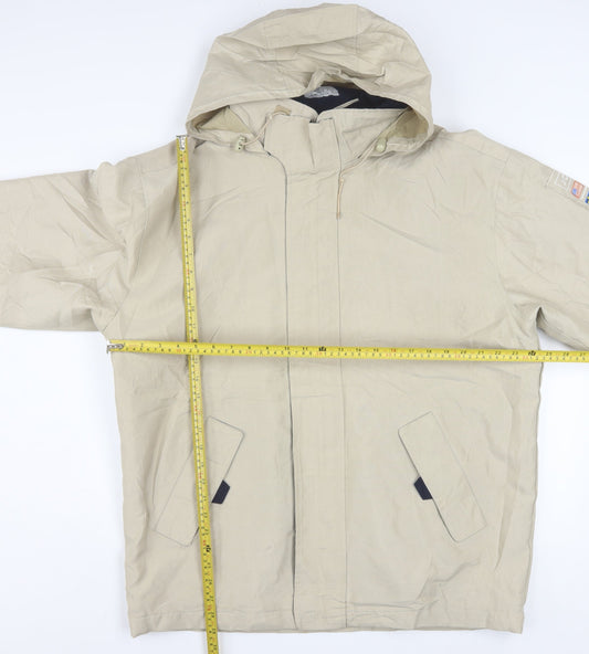 JM Sport Men's Beige Hooded Waterproof Parka Jacket Size M