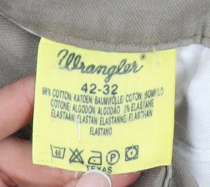 Wrangler Men's Beige Chino Trousers Size 42 Straight Fit