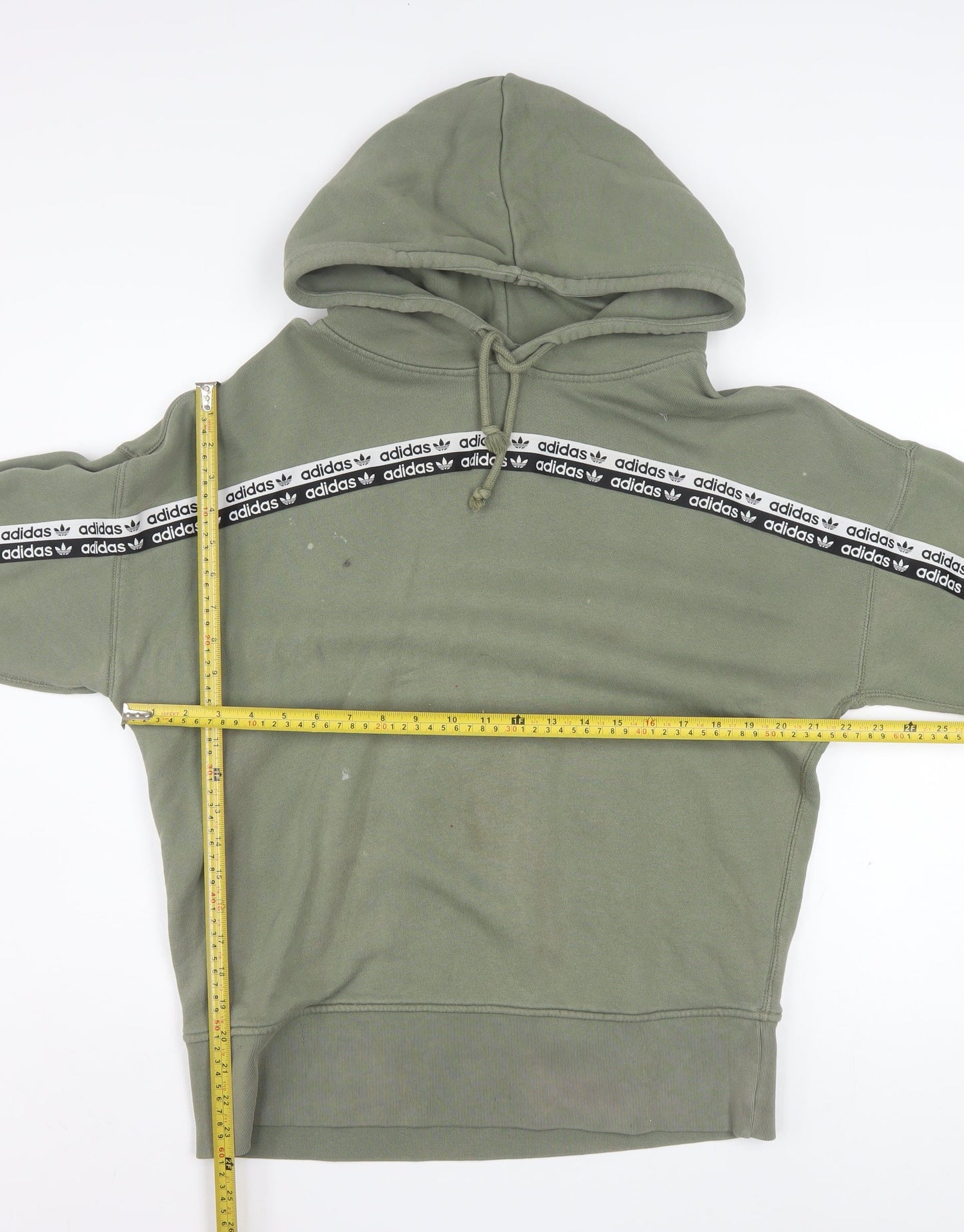 Adidas Womens Green Pullover Hoodie Size 10 Cotton Blend Casual