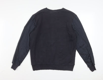 FILA Men's Black Medium Pullover Sweatshirt Crew Neck Logo Sportswear
