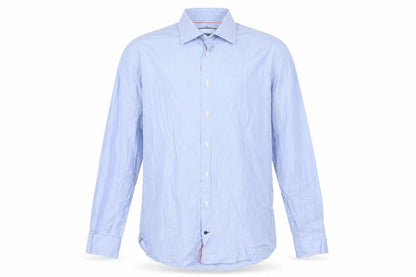 Tommy Hilfiger Men's Blue Striped Slim Fit Long Sleeve Button-Up Shirt Size 16
