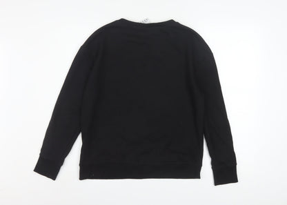 Disney Womens Black Minnie Mouse Embossed Pullover Sweatshirt Size 12