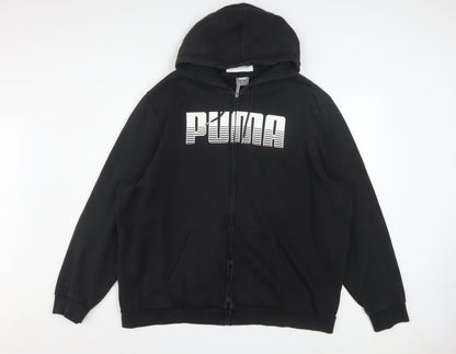 Puma Mens Black XXL Full Zip Hoodie Cotton Blend Graphic