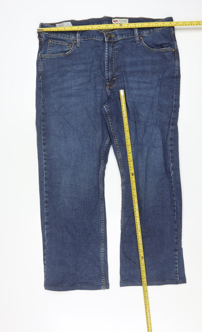 Wrangler Mens Blue Straight Fit Denim Jeans 38x30 Classic Style