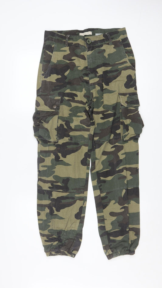 Active USA Women’s Green Camouflage Cargo Trousers Size S