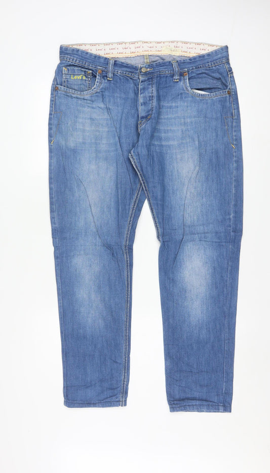 Levi's Men's Blue Straight Fit 36W 34L Denim Jeans