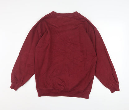 Harry Potter Men’s Red Hogwarts Pullover Sweatshirt Size S