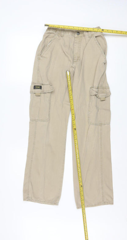 Wrangler Womens Beige Cargo Trousers Size 16 Regular Cotton Twill