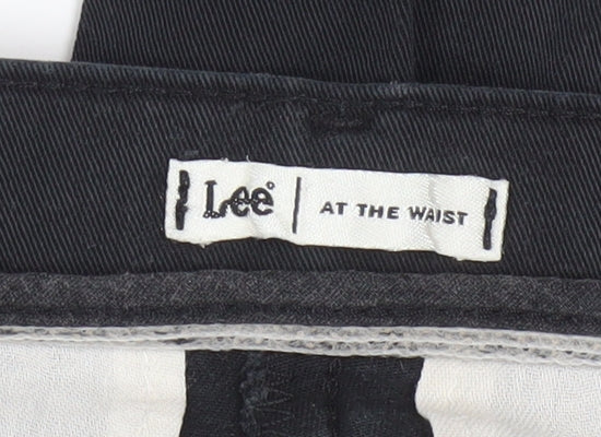 Lee Womens Black Chino Straight Leg Stretch Cotton Trousers Size 8