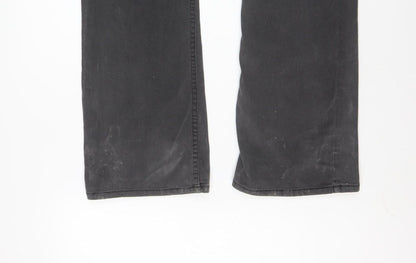 Lee Womens Black Straight Leg Jeans Size 14L Stretch Denim