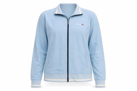 Reebok Women's Blue Track Jacket Size 16 Full Zip Cotton Blend