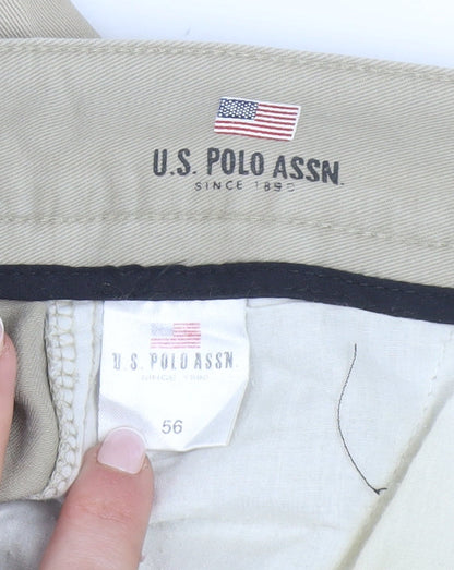 U.S. Polo Assn. Men’s Beige Chino Trousers 44in Waist Cotton